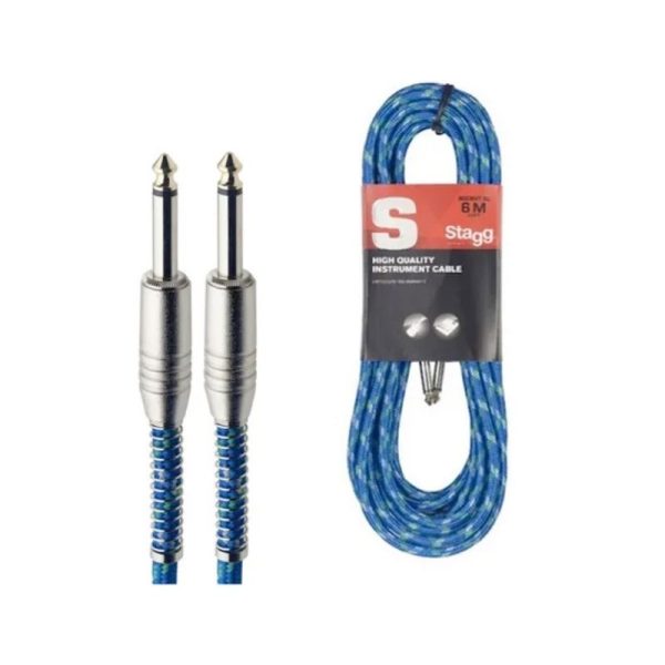 Cable Plug a Plug Tela Azul 6m - Stagg SGC6VTBL